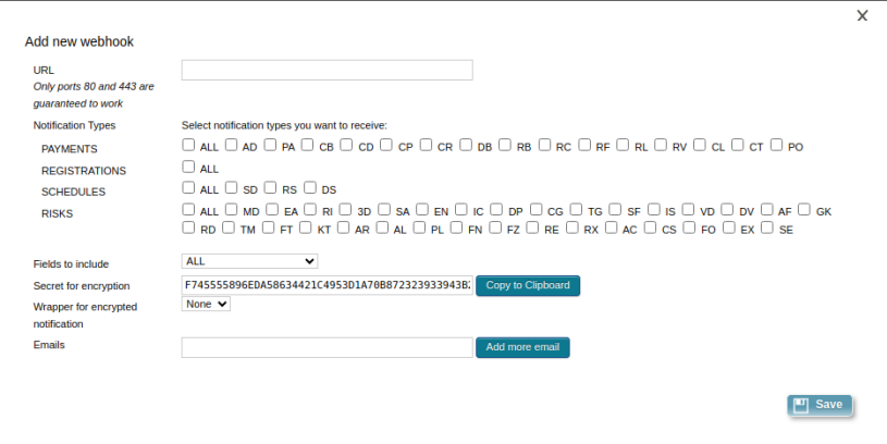 Shopify (Zoopay Checkout): Webhook configuration (continued)